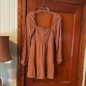 Abercrombie & Fitch Long-Sleeve Smocked Mini Dress